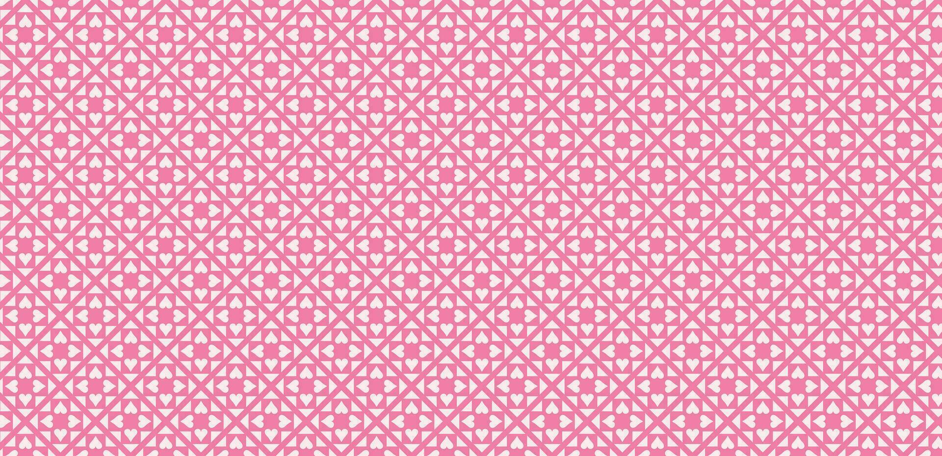 Abstract pink heart seamless pattern design, love background vector