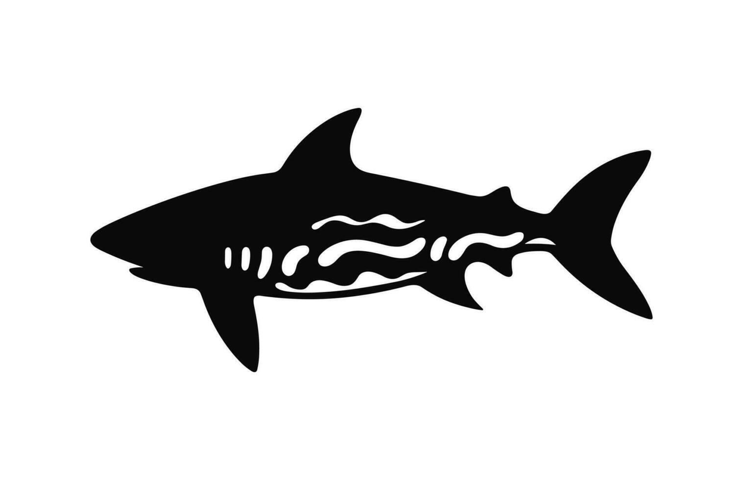 A Shark silhouette black Vector free