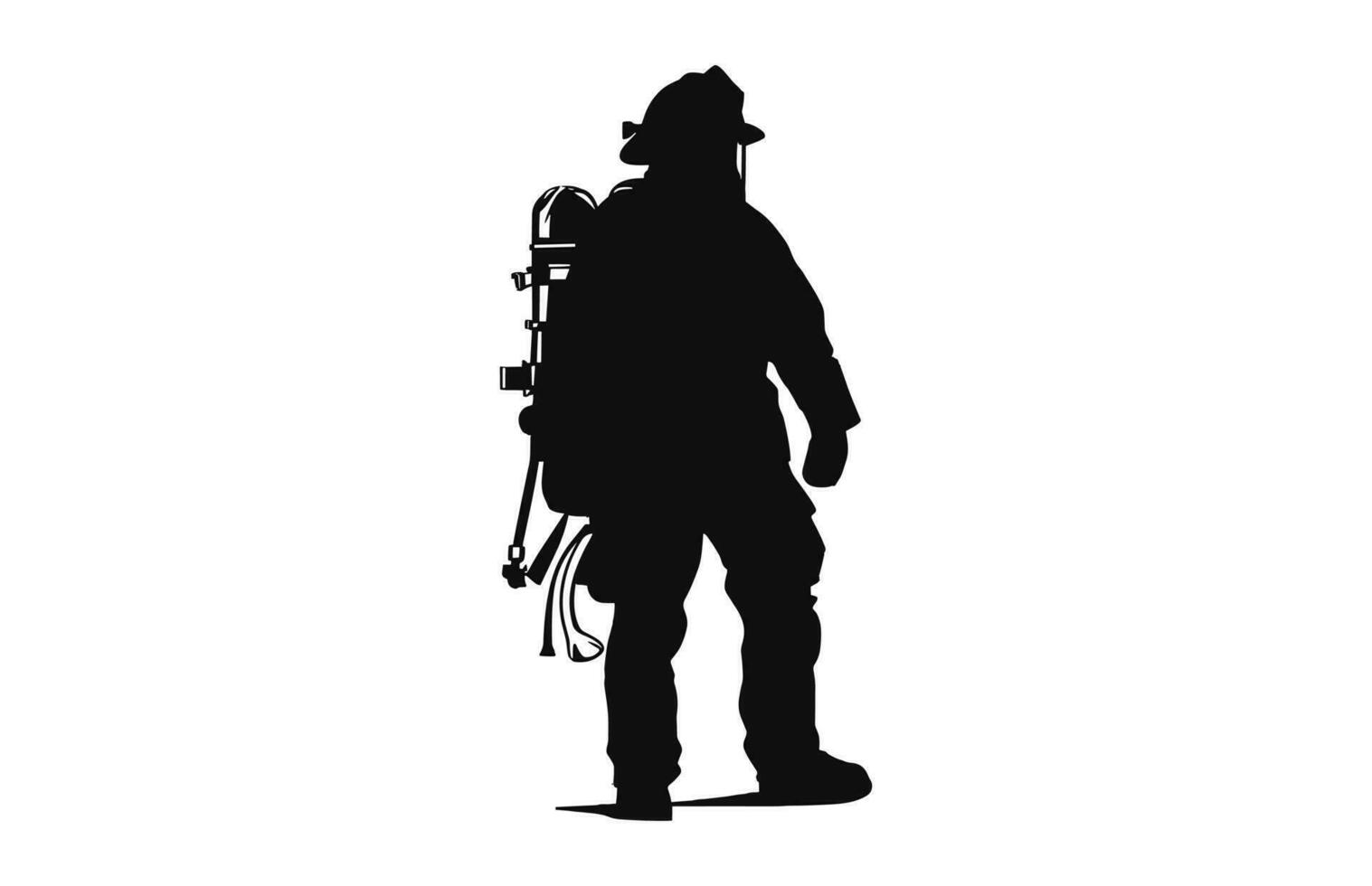 A Firefighter black silhouette vector free