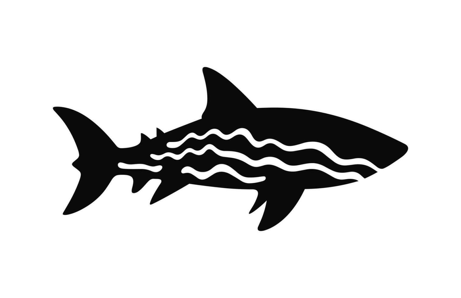 un tiburón silueta negro vector gratis