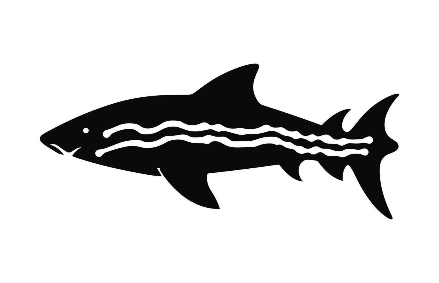 A Shark silhouette black Vector free