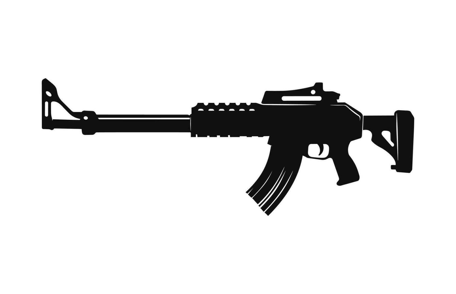 A Weapon machine black Silhouette Vector
