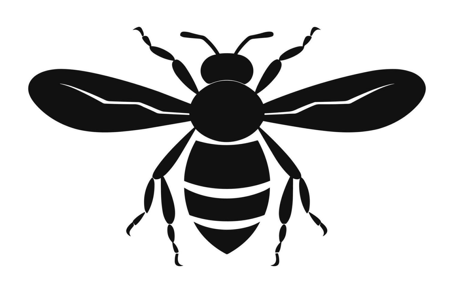 A Honey Bee Silhouette Vector isolated on white background