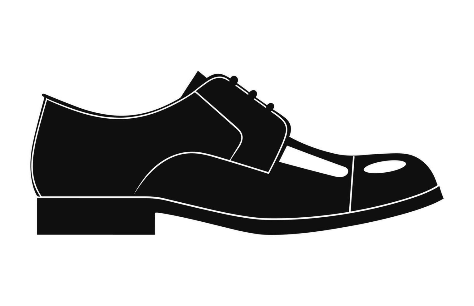A Male Shoe vector silhouette isolated on a white background
