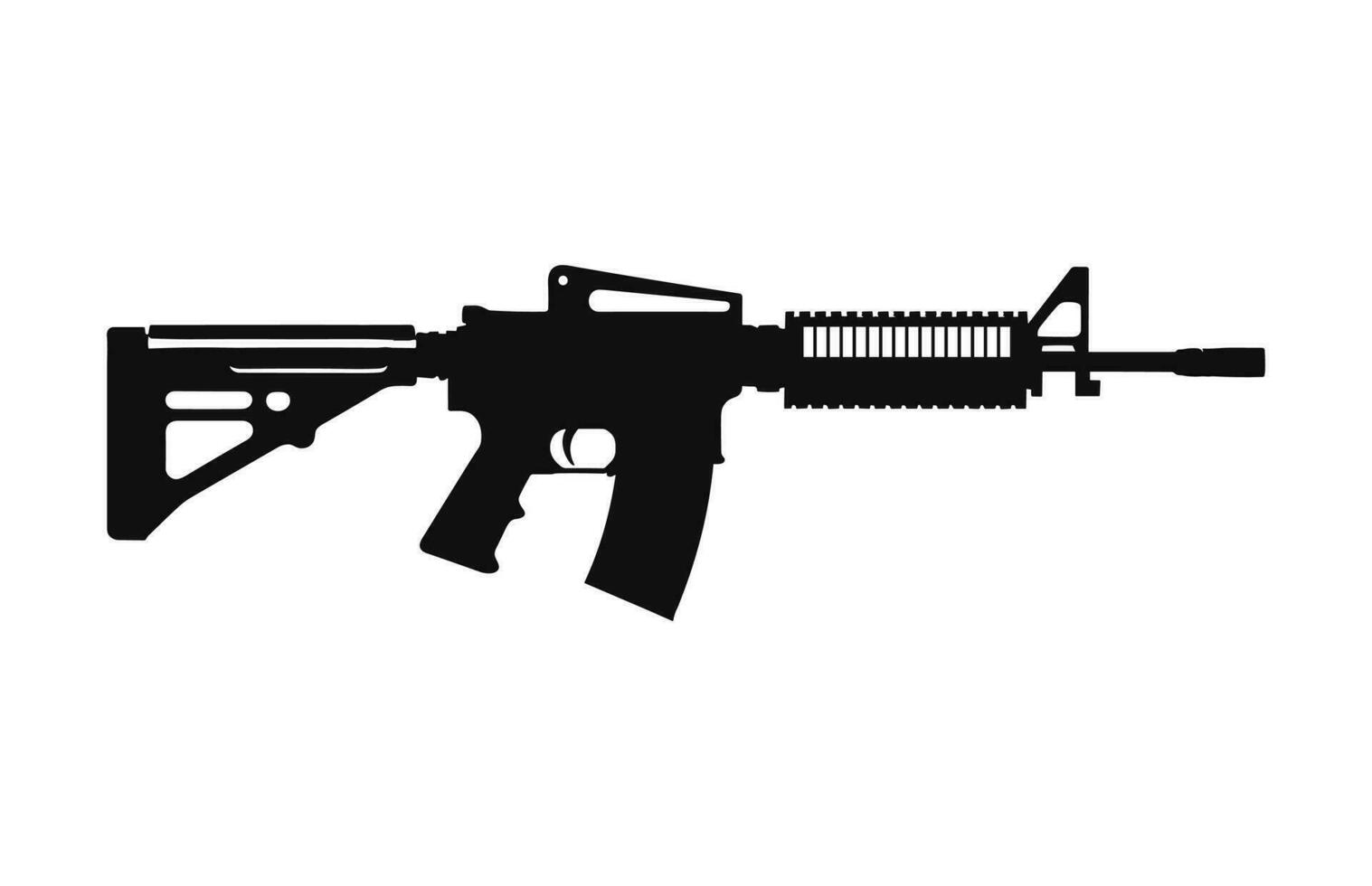 A Weapon machine gun Silhouette Vector