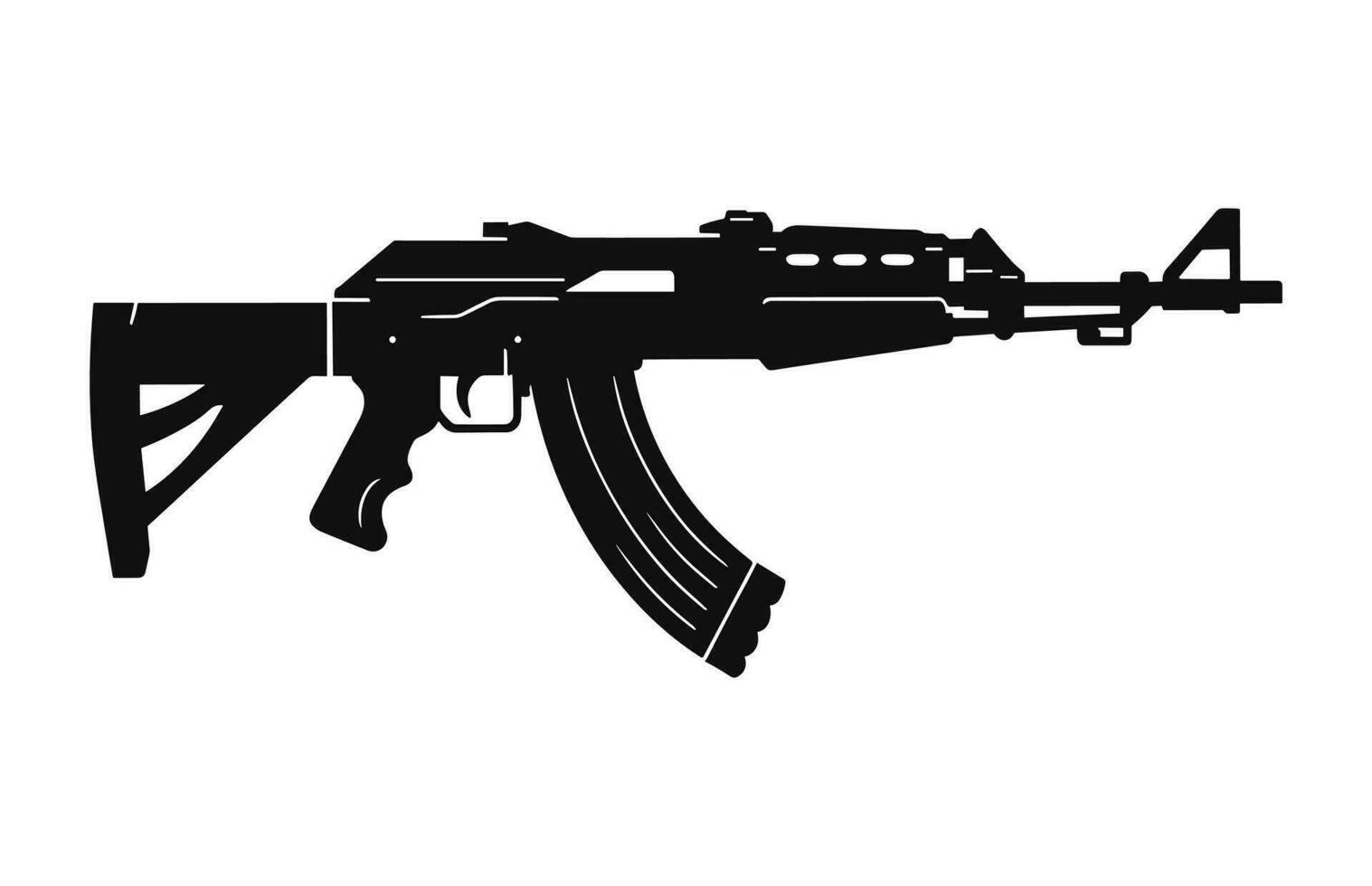 A machine gun Silhouette Vector isolated on a white background