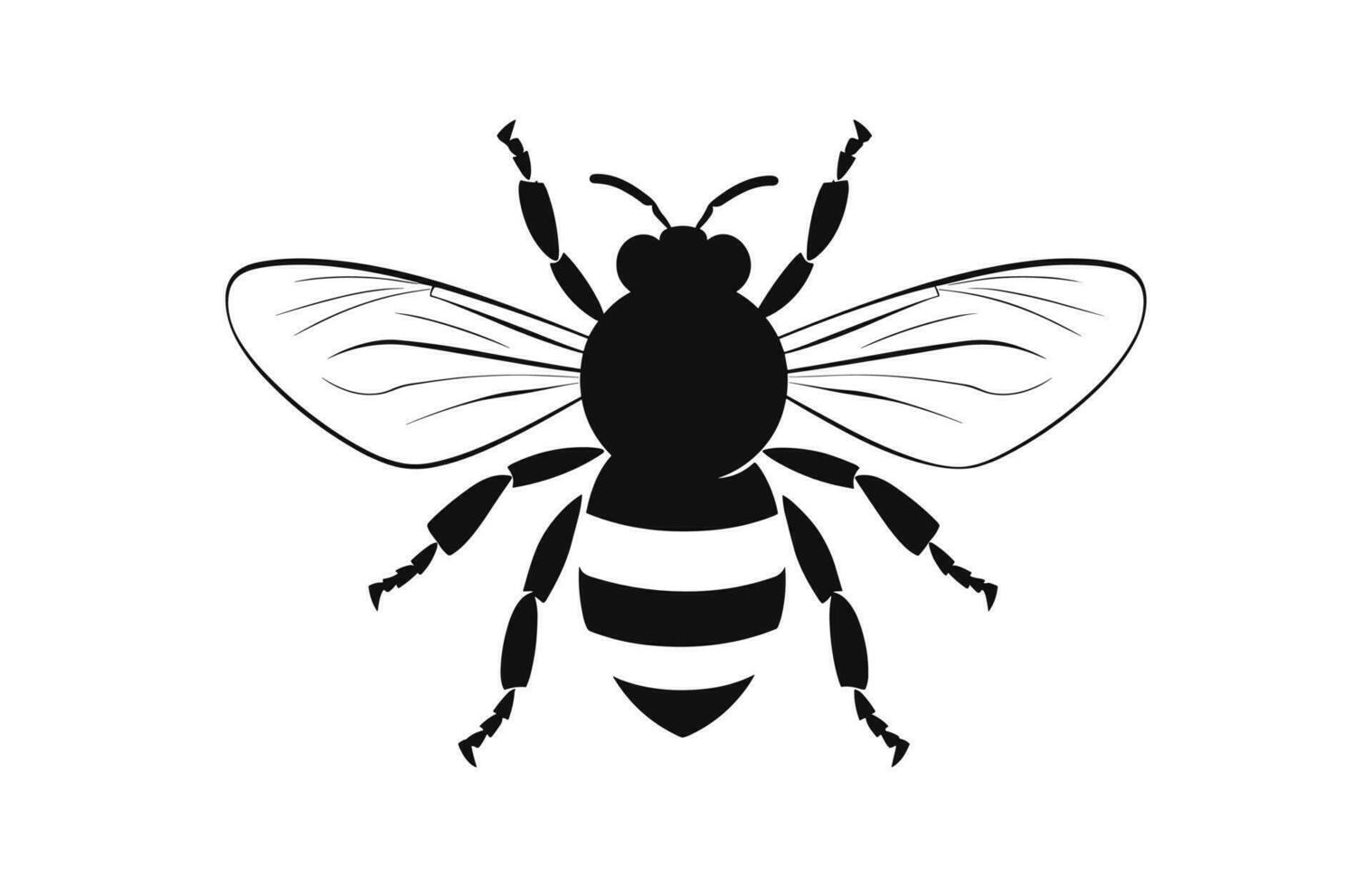 un volador abeja negro silueta clipart, miel abeja negro vector