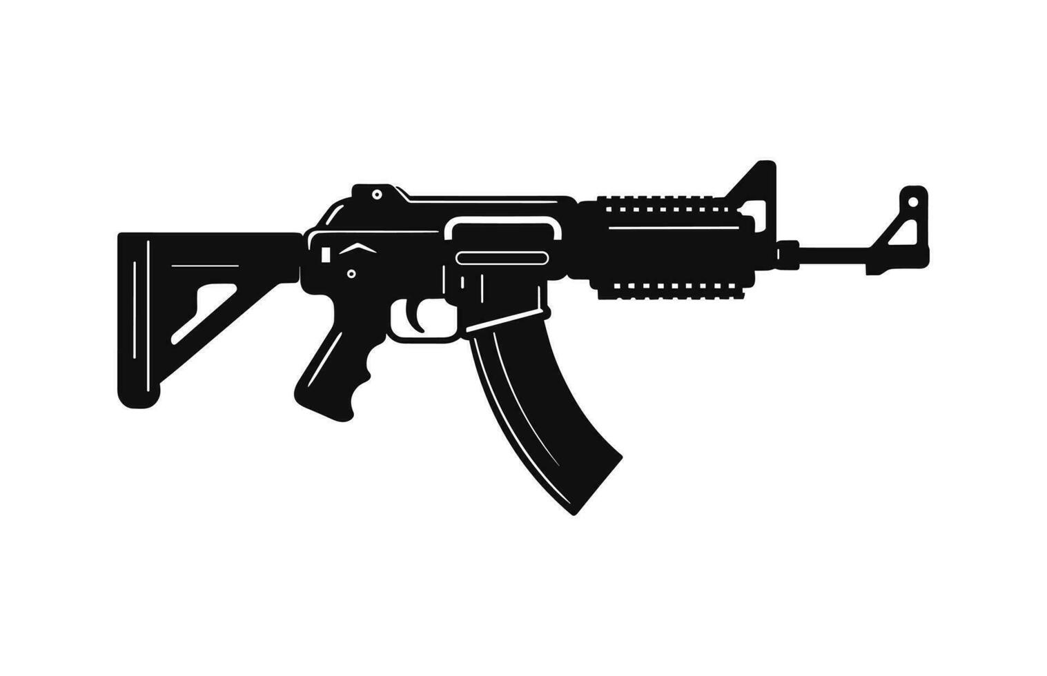 A Weapon machine black Silhouette Vector