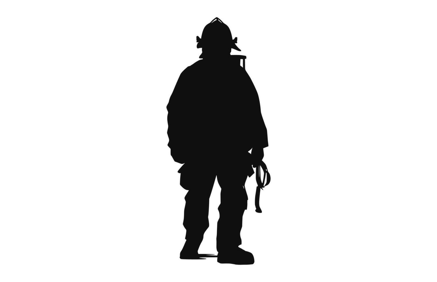 A Firefighter black silhouette vector free