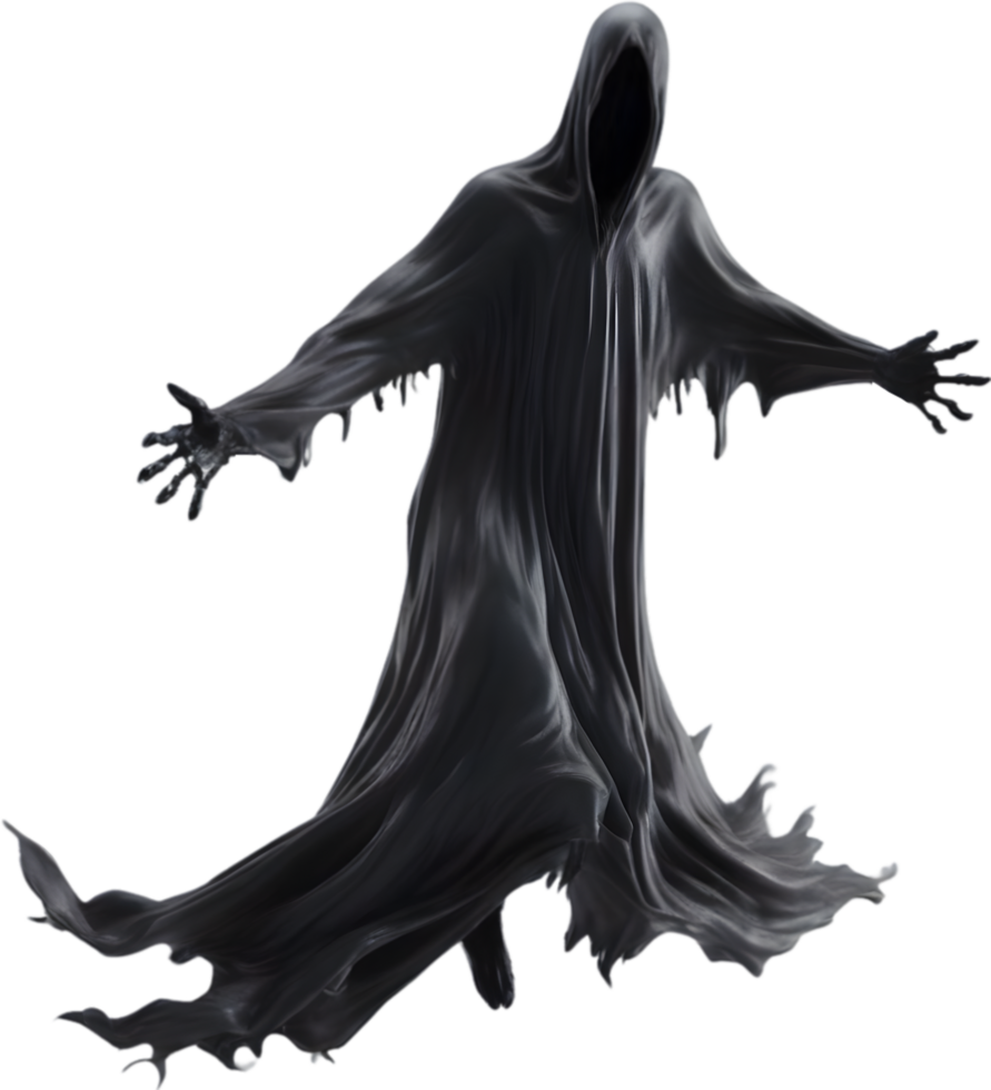 AI generated A close-up of a scary ghost. Ai-Generated png