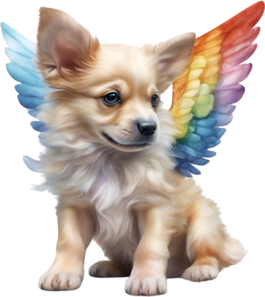 AI generated Watercolor dog Cupid. Ai-Generated. png