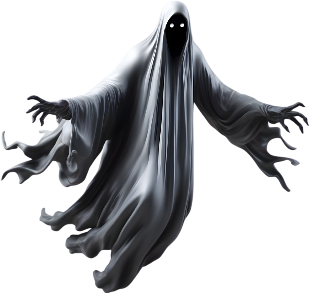 AI generated A close-up of a scary ghost. Ai-Generated png
