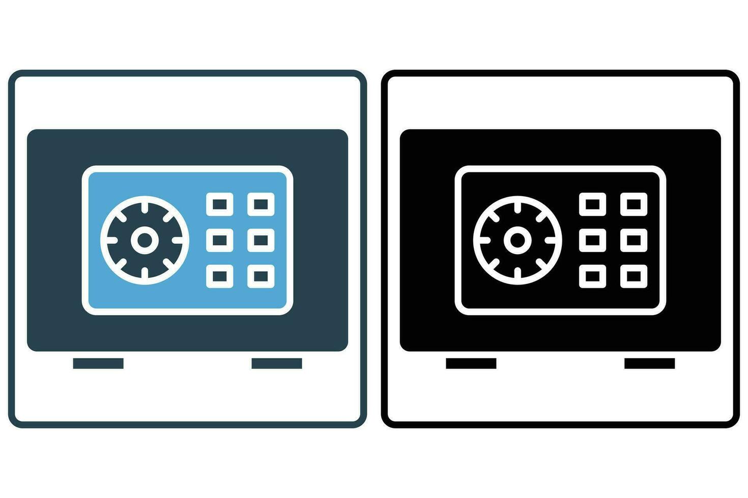 safe box icon. icon related to secure storage of valuables. solid icon style. element illustration vector