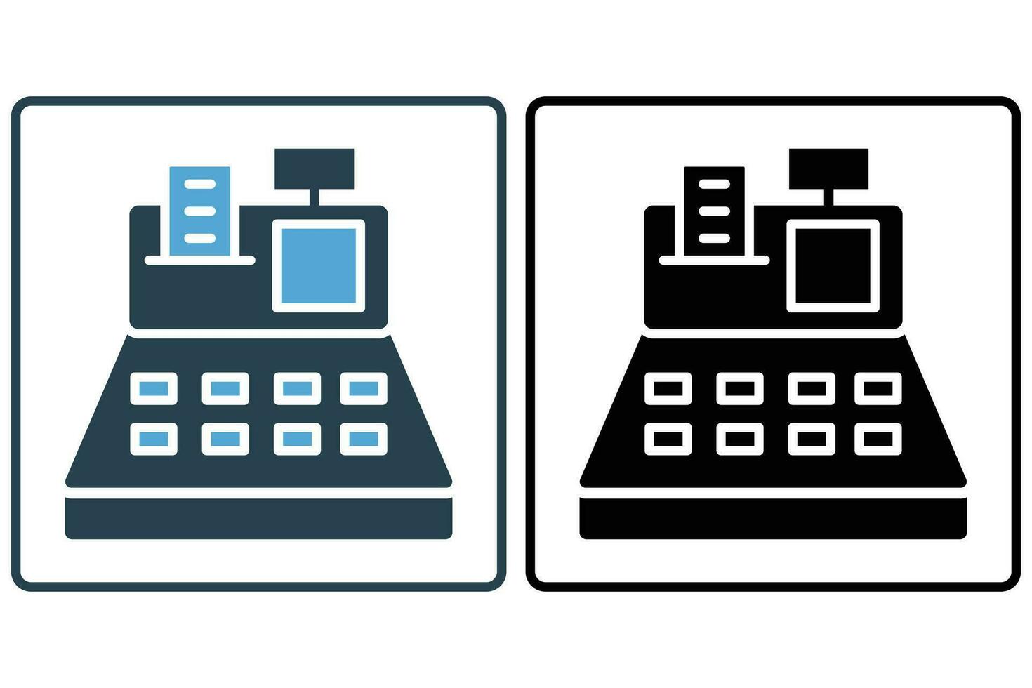 cash register icon. icon related to  retail and financial transactions. solid icon style. element illustration vector