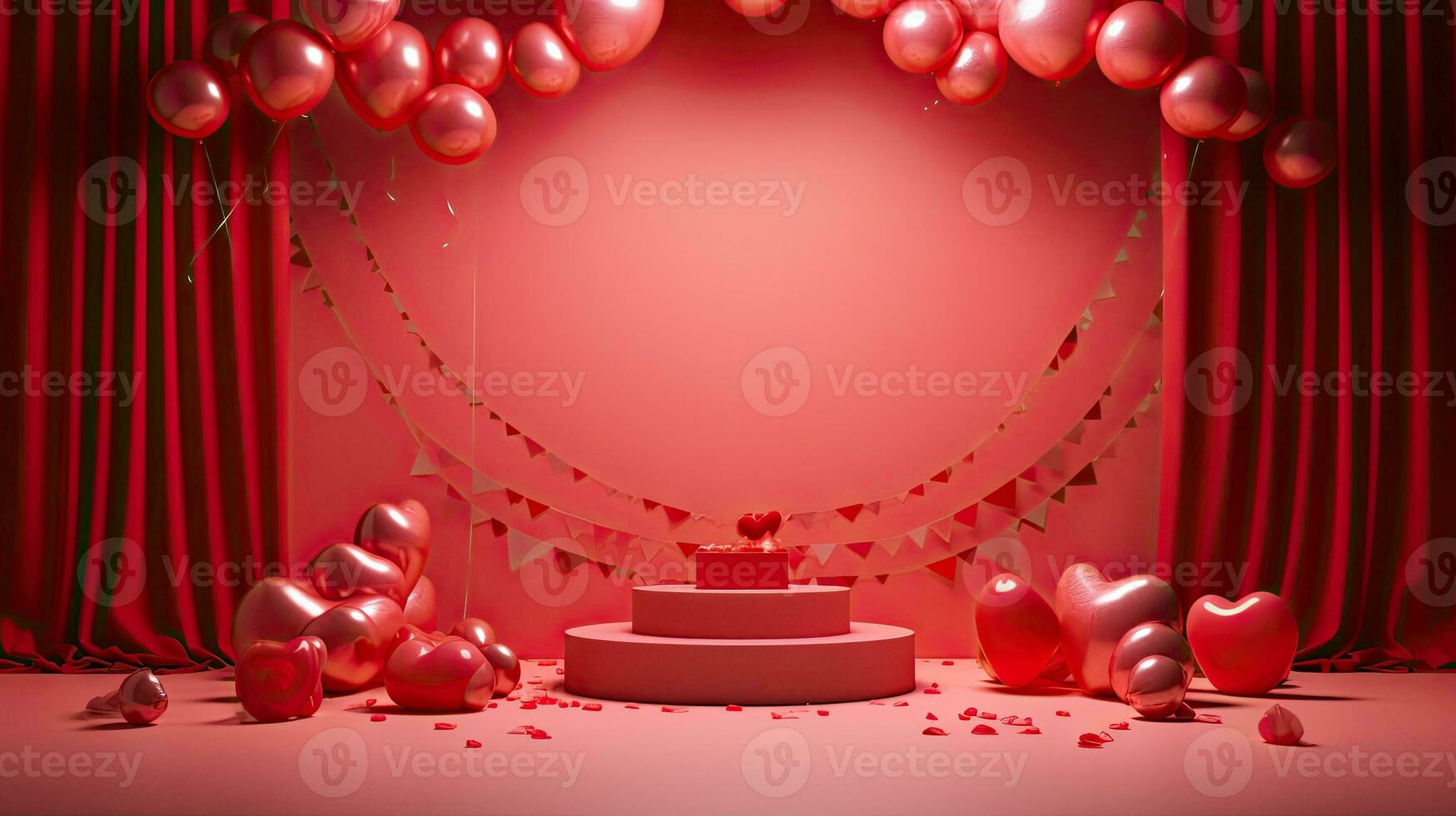 AI generated Product podium mockup with balloon AI Generative photo