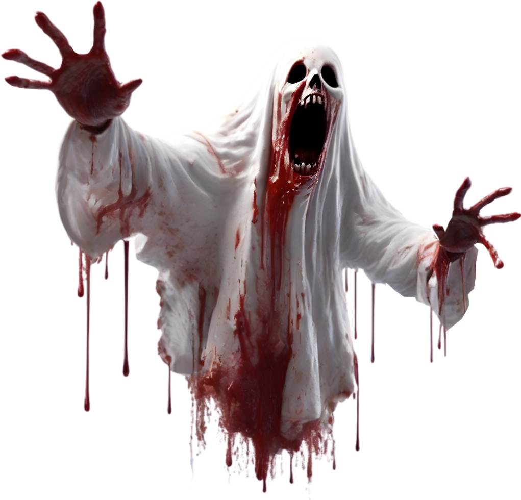 AI generated A close-up of a scary ghost. Ai-Generated png