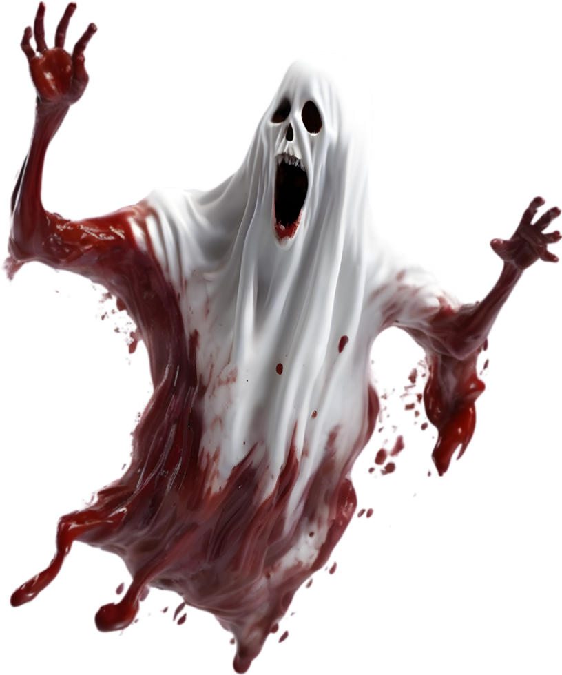 AI generated A close-up of a scary ghost. Ai-Generated png