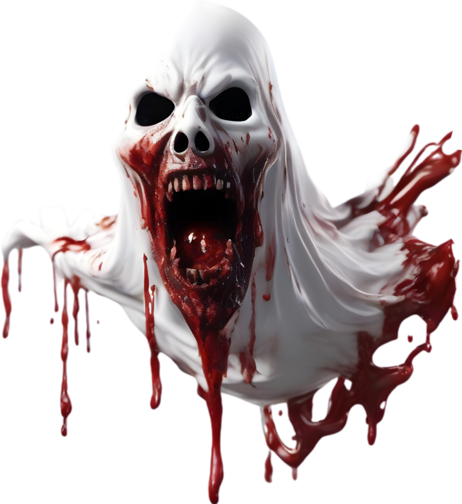 AI generated A close-up of a scary ghost. Ai-Generated png