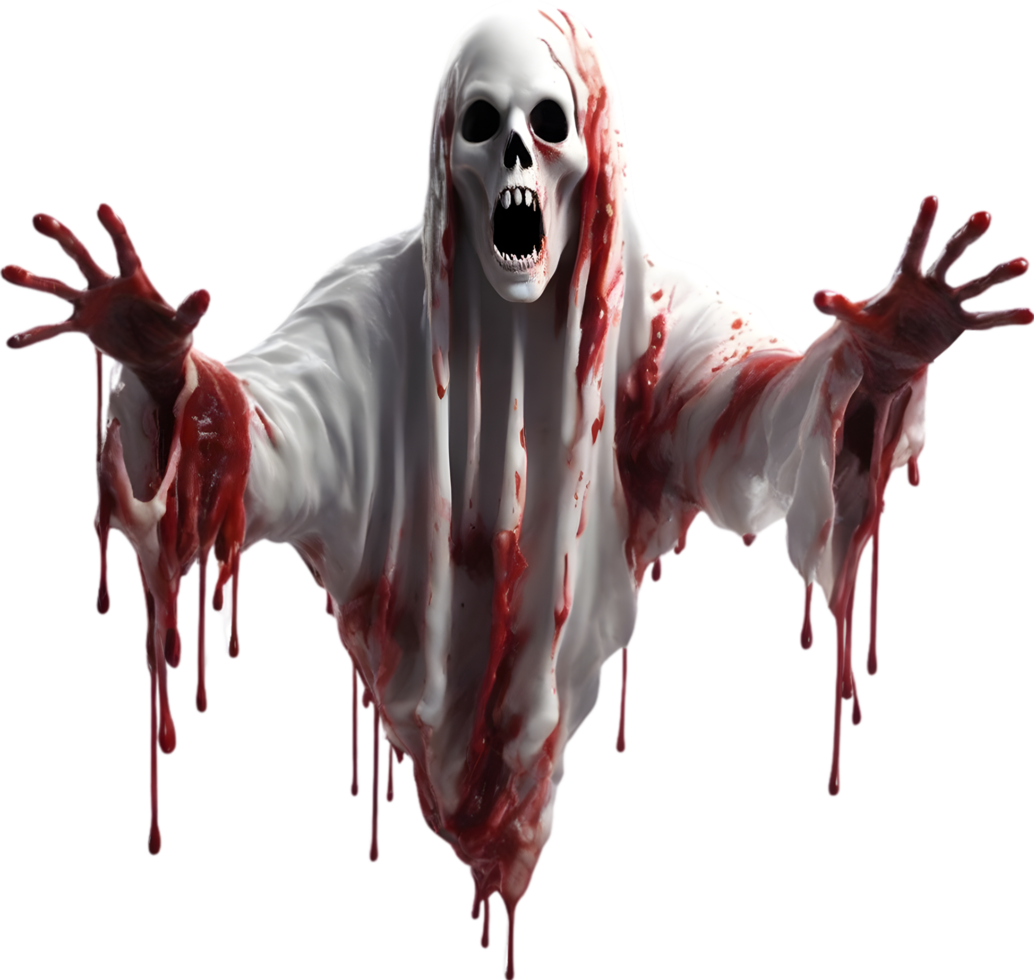 AI generated A close-up of a scary ghost. Ai-Generated png