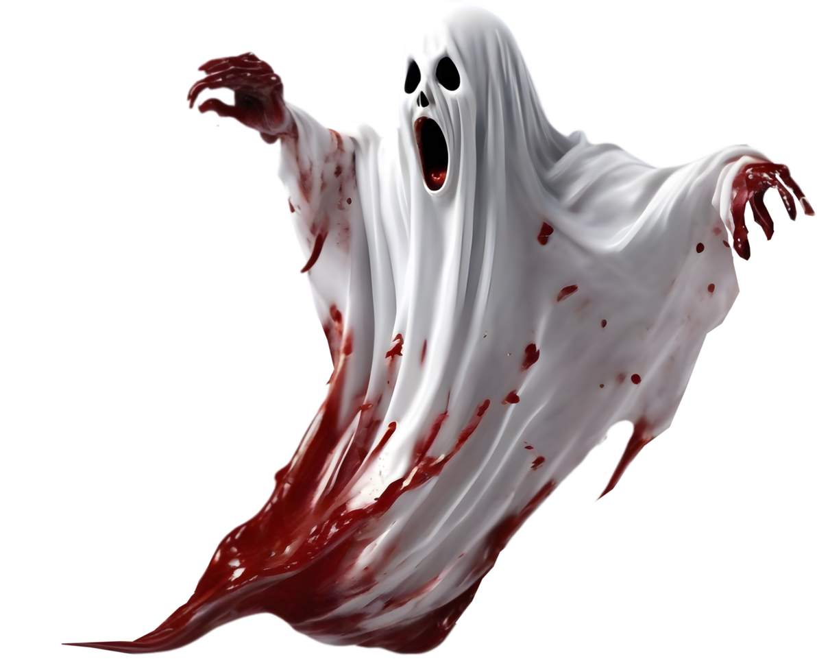 AI generated A close-up of a scary ghost. Ai-Generated png