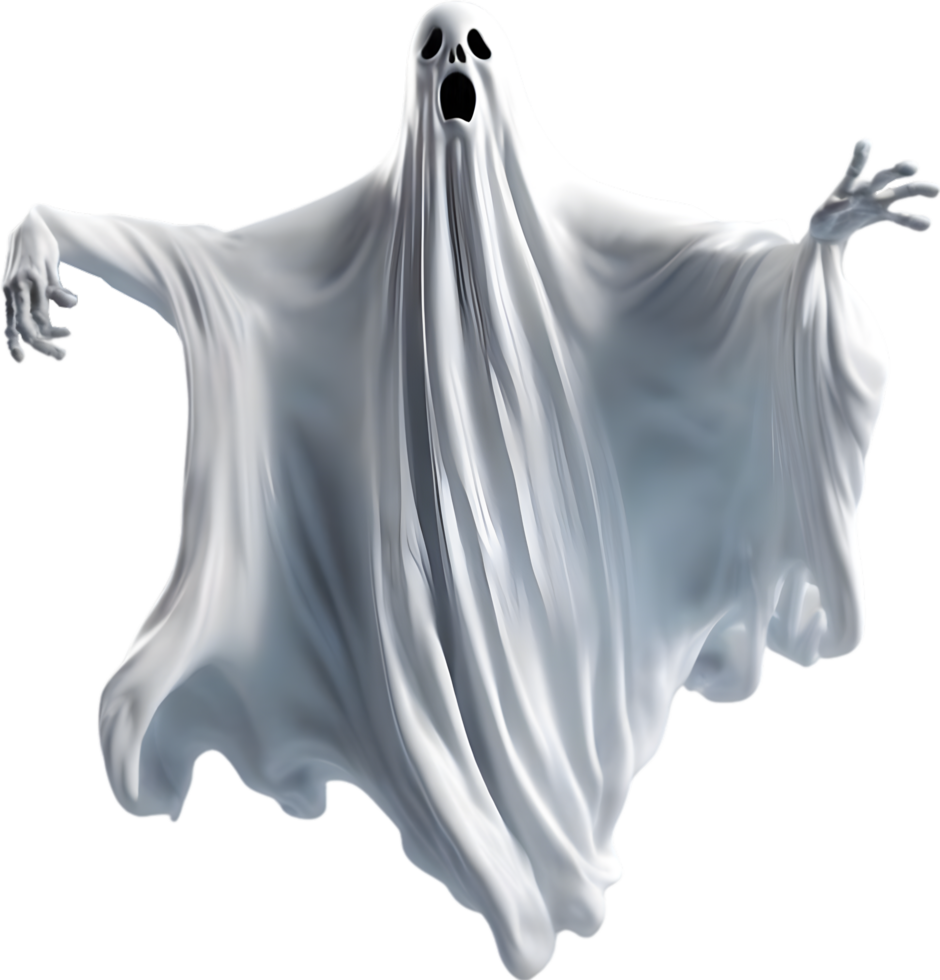 AI generated A close-up of a scary ghost. Ai-Generated png
