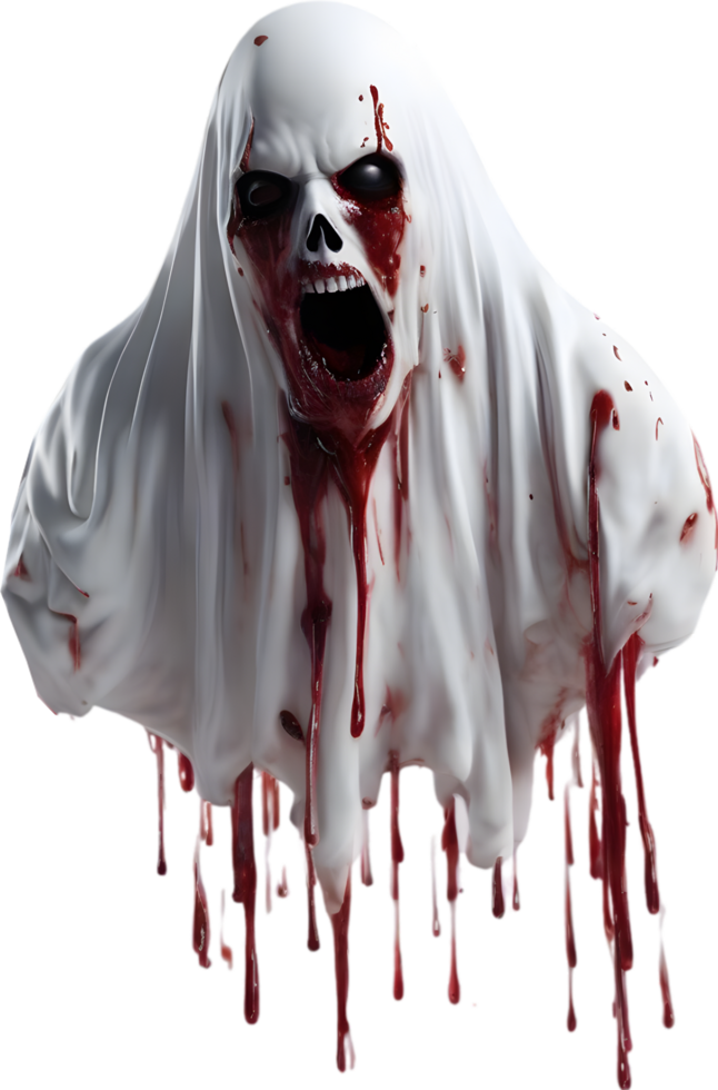 AI generated A close-up of a scary ghost. Ai-Generated png