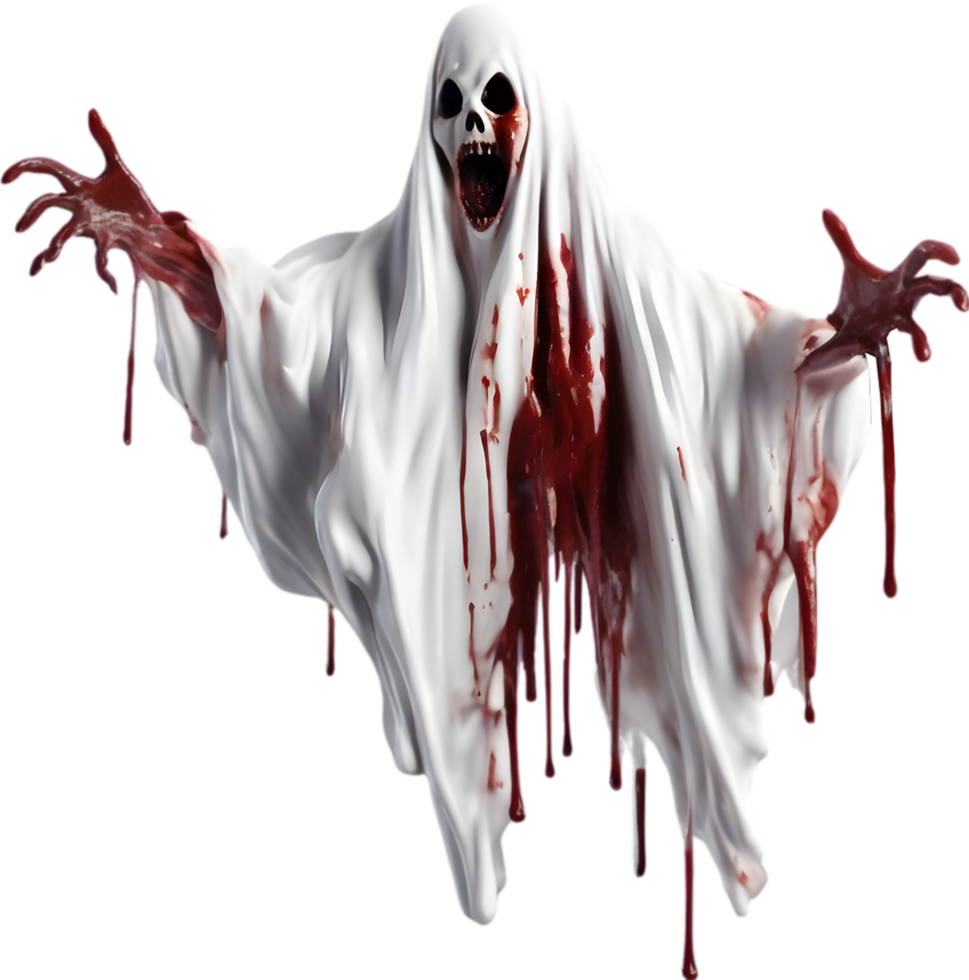 AI generated A close-up of a scary ghost. Ai-Generated png