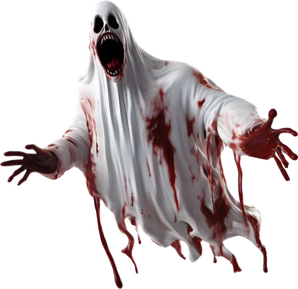 AI generated A close-up of a scary ghost. Ai-Generated png