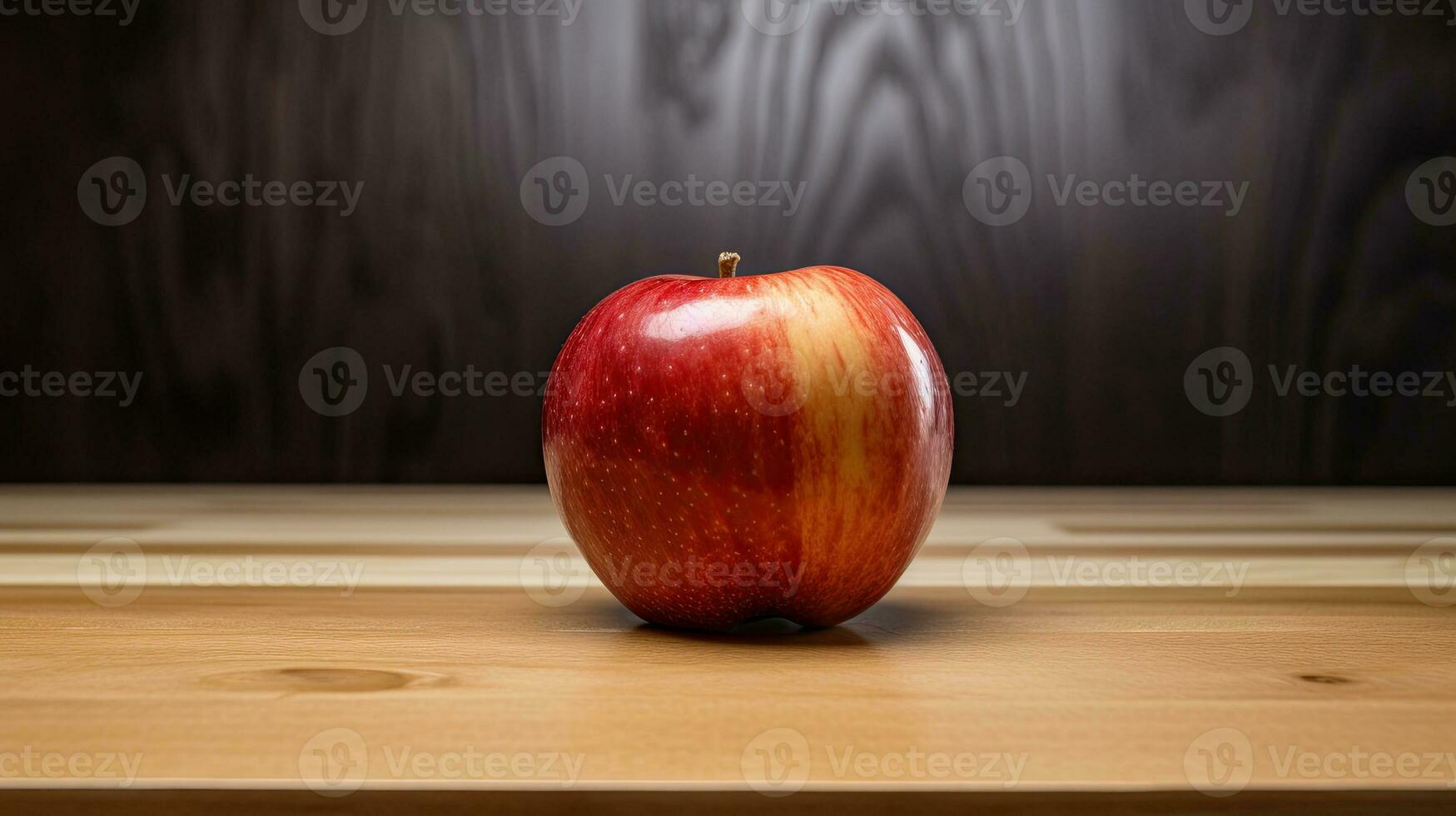 AI generated Portrait apple on the wooden table AI Generative photo