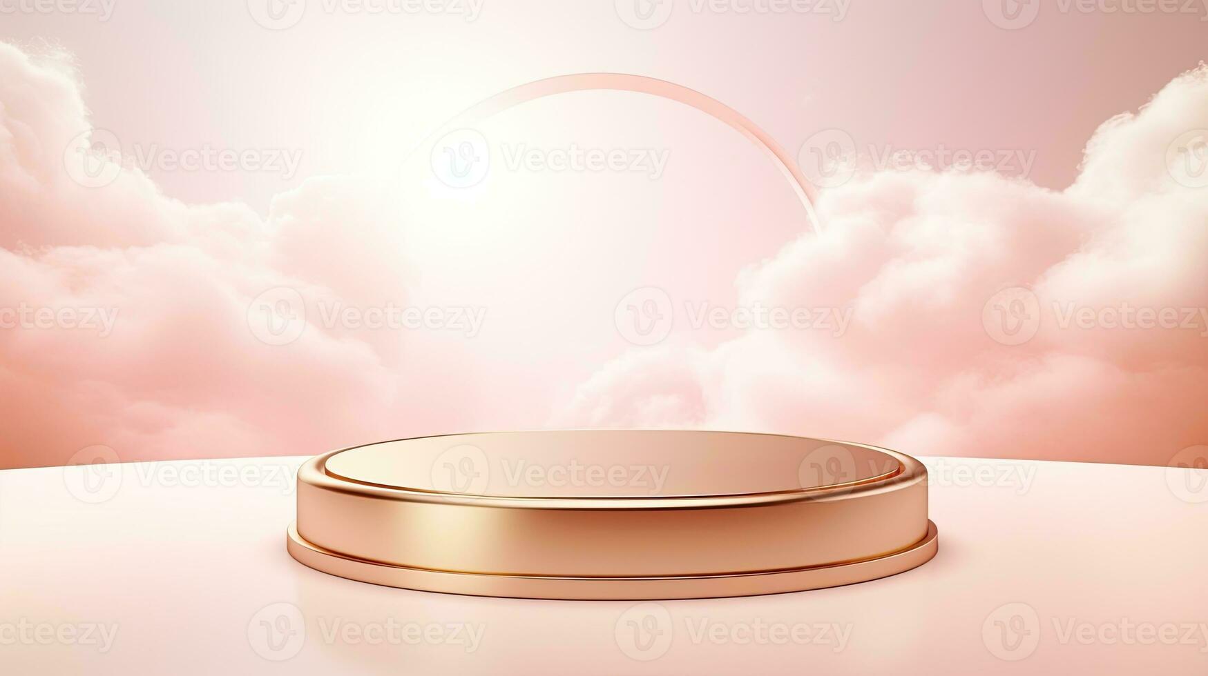 AI generated Luxury gold product podium mockup AI Generative photo