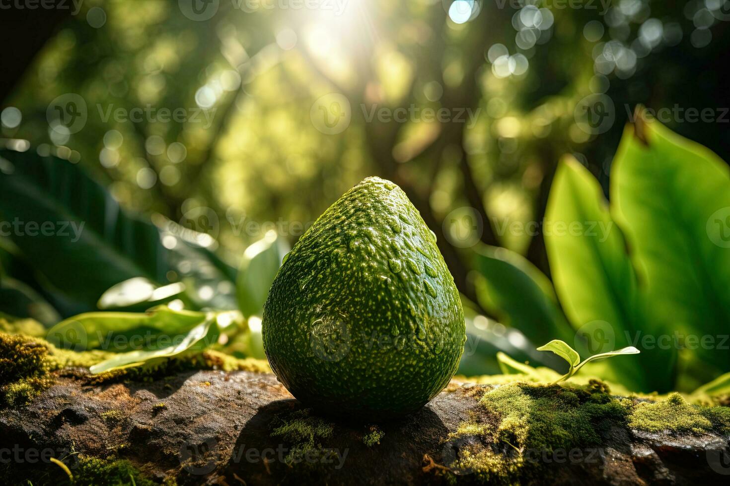 ai generado retrato aguacate en el campo con ligero exposición ai generativo foto