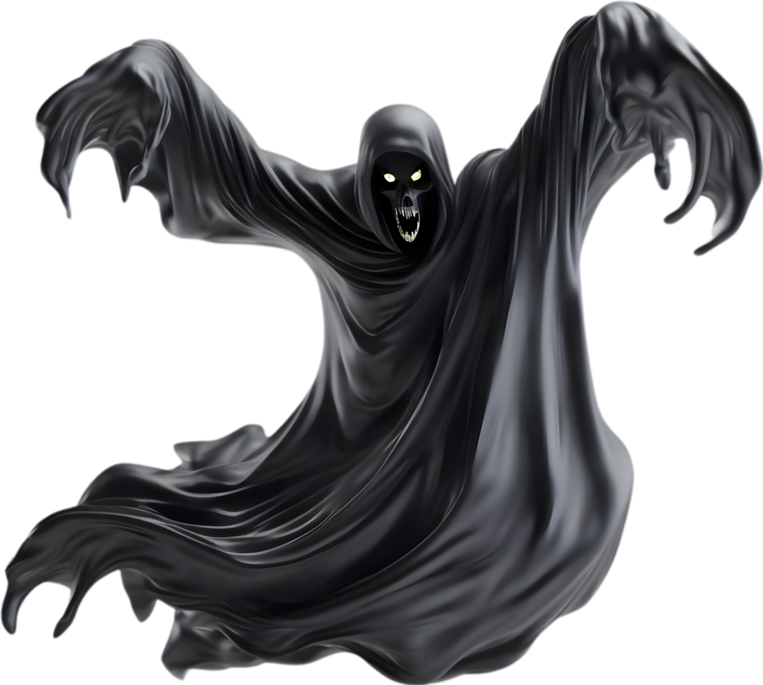 ai generato un' avvicinamento di un' pauroso fantasma. ai-generato png