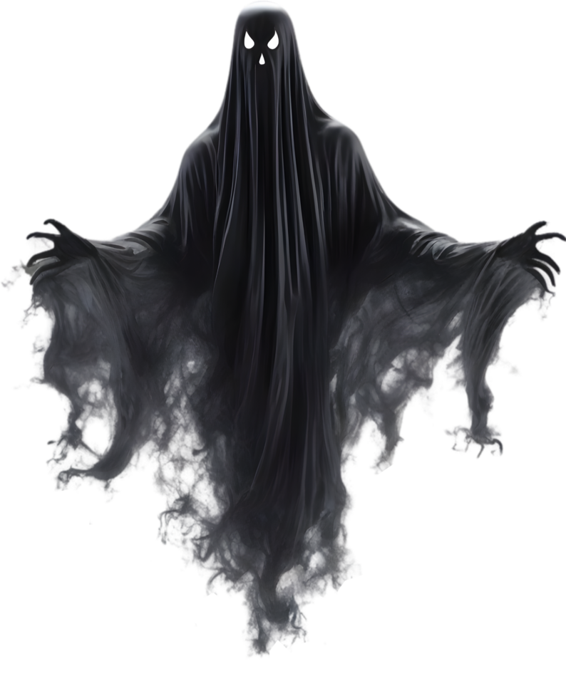 AI generated A close-up of a scary ghost. Ai-Generated png