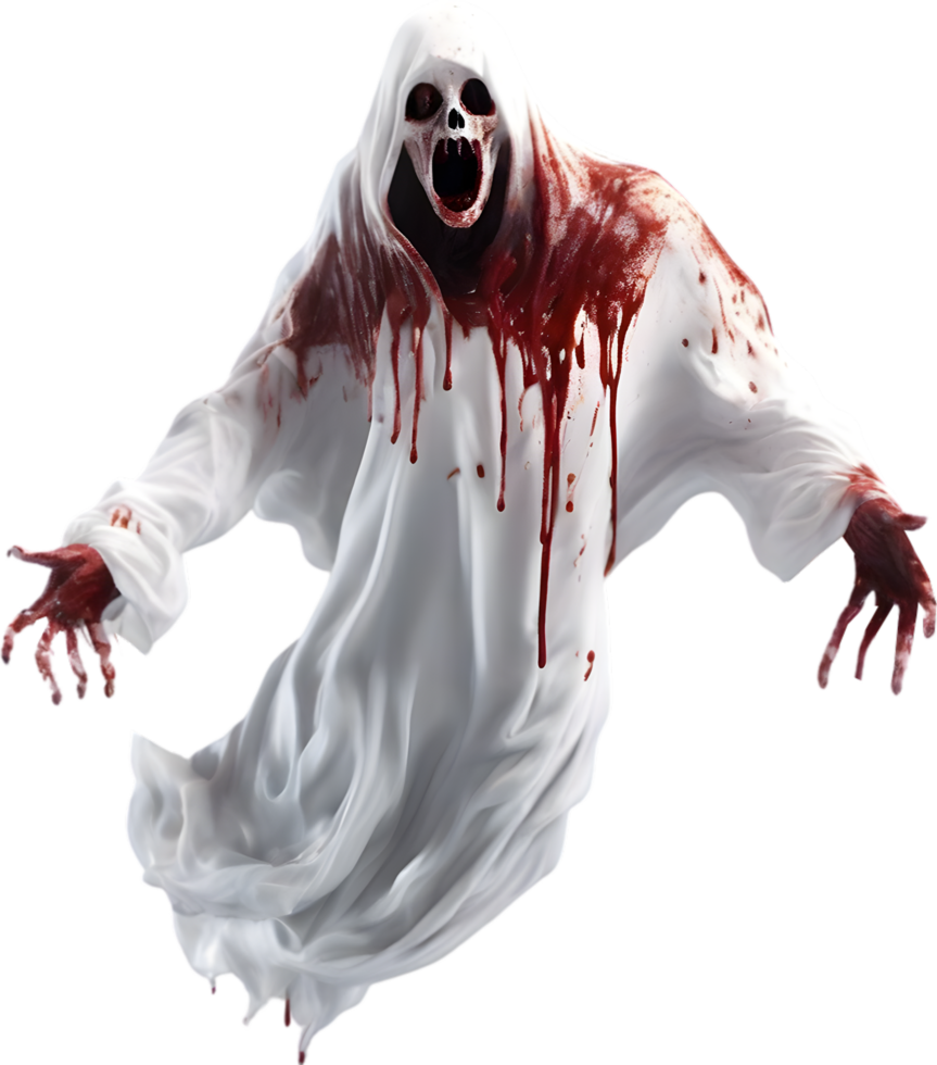 AI generated A close-up of a scary ghost. Ai-Generated png