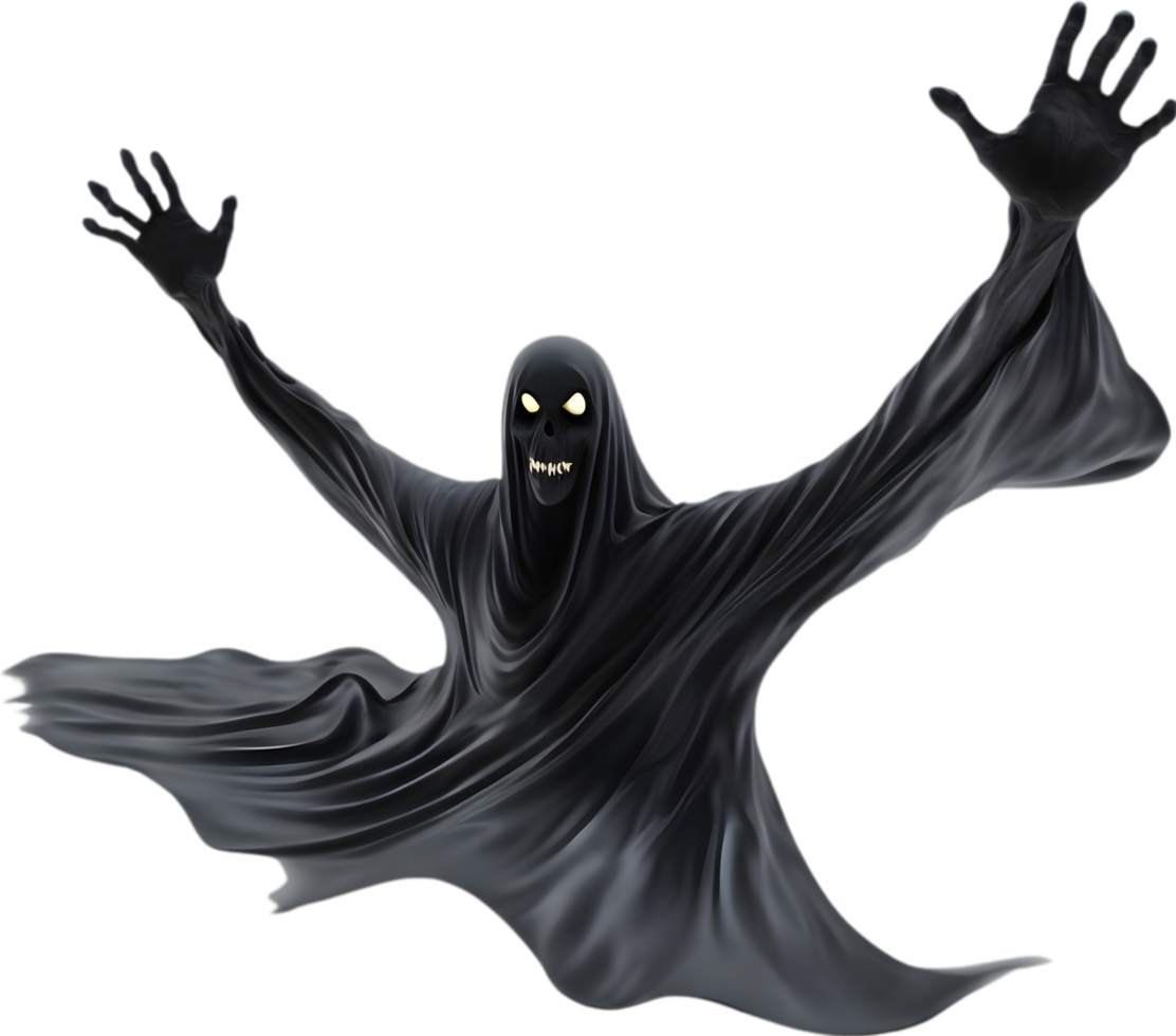 AI generated A close-up of a scary ghost. Ai-Generated png