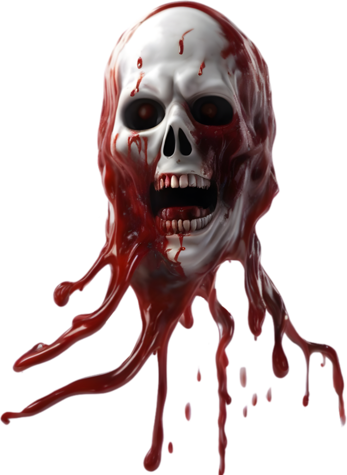 AI generated A close-up of a scary ghost. Ai-Generated png