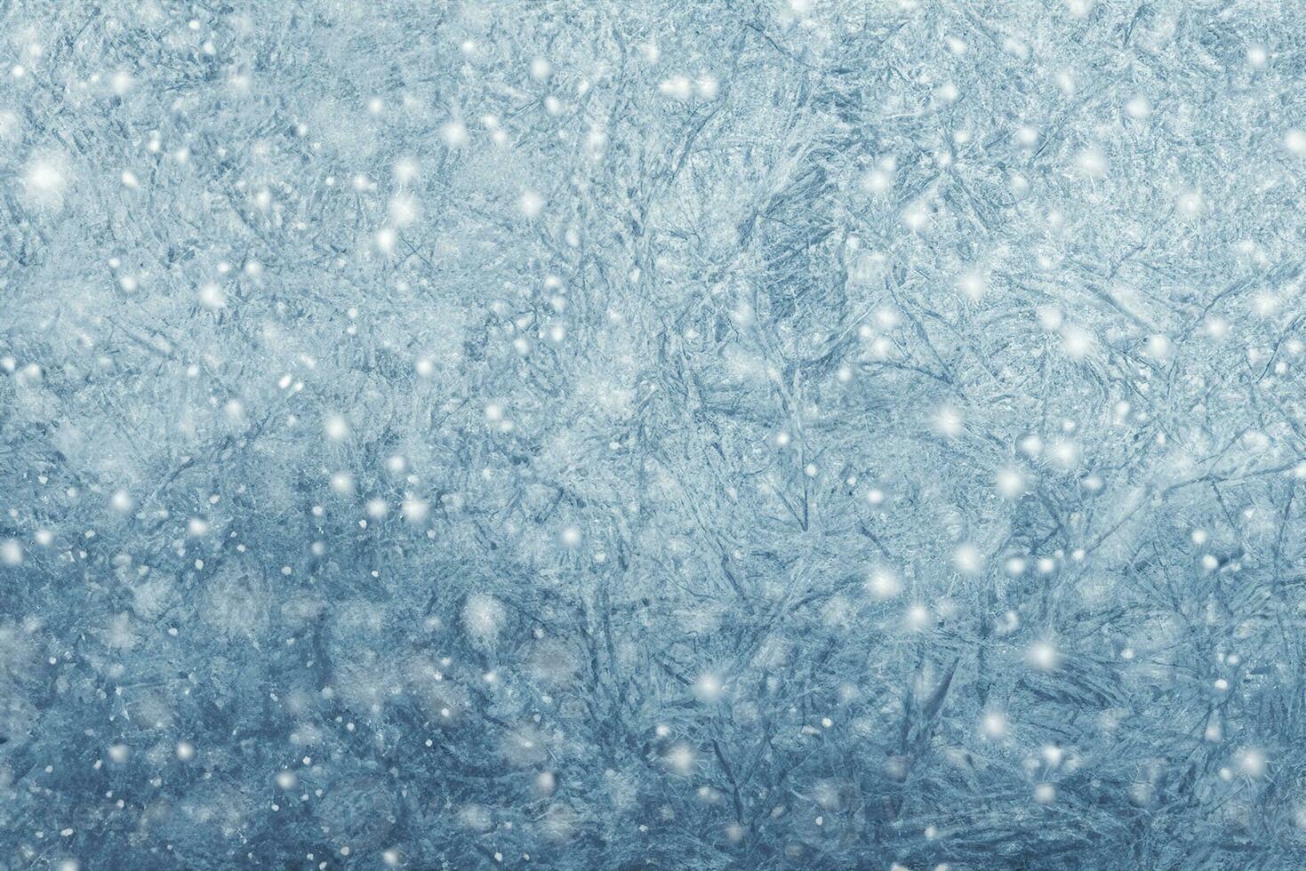 Winter frosty patterns and snow. Christmas background photo