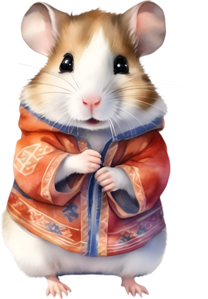 AI generated A cute Hamster in Sami clothing. png
