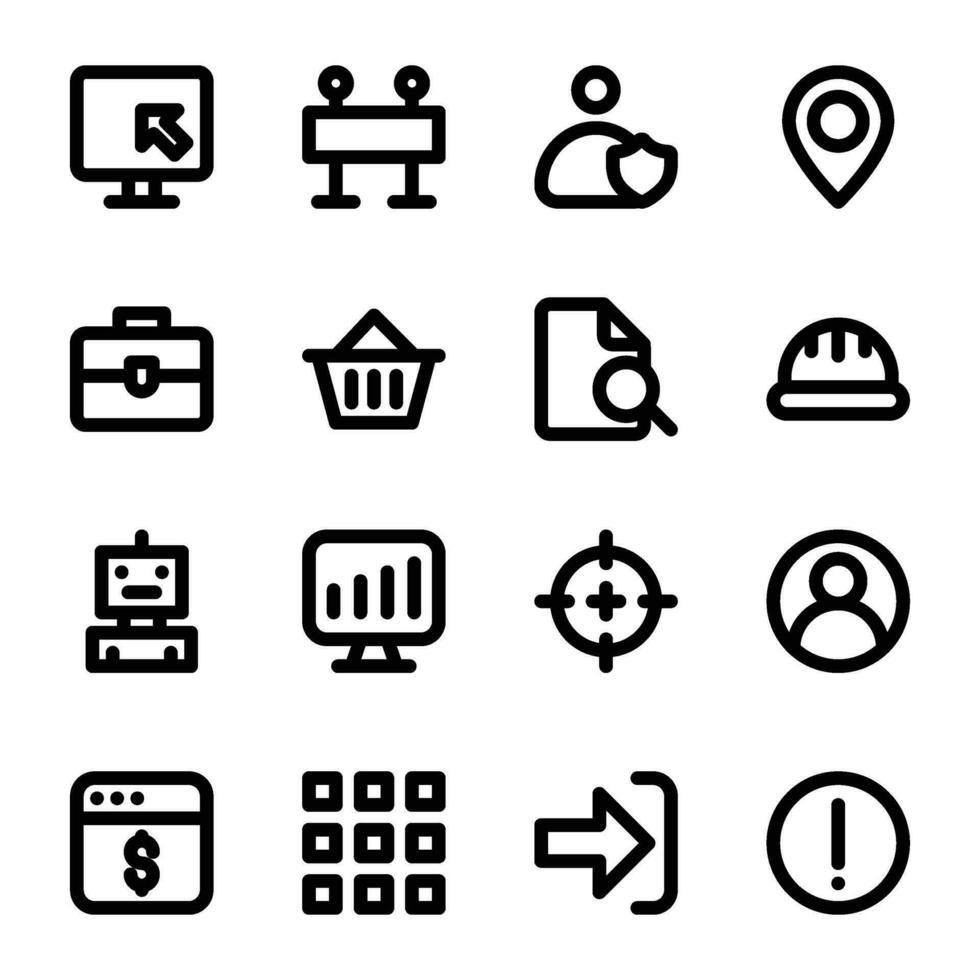 Pack of Web Design Line Icons vector