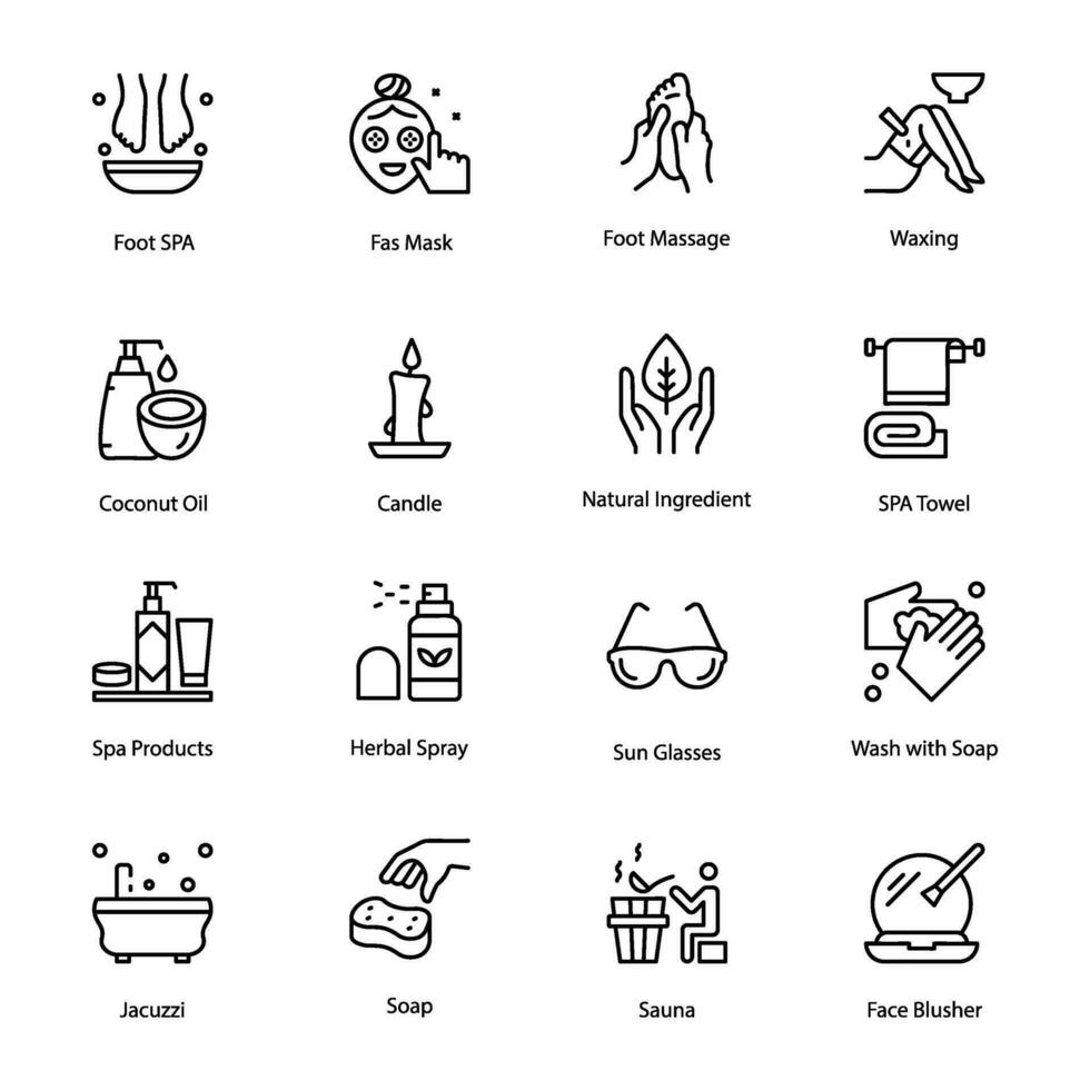 Beauty Salon Line Icons Pack vector