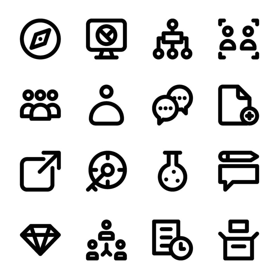 Pack of Corporate Business Line Icons vector