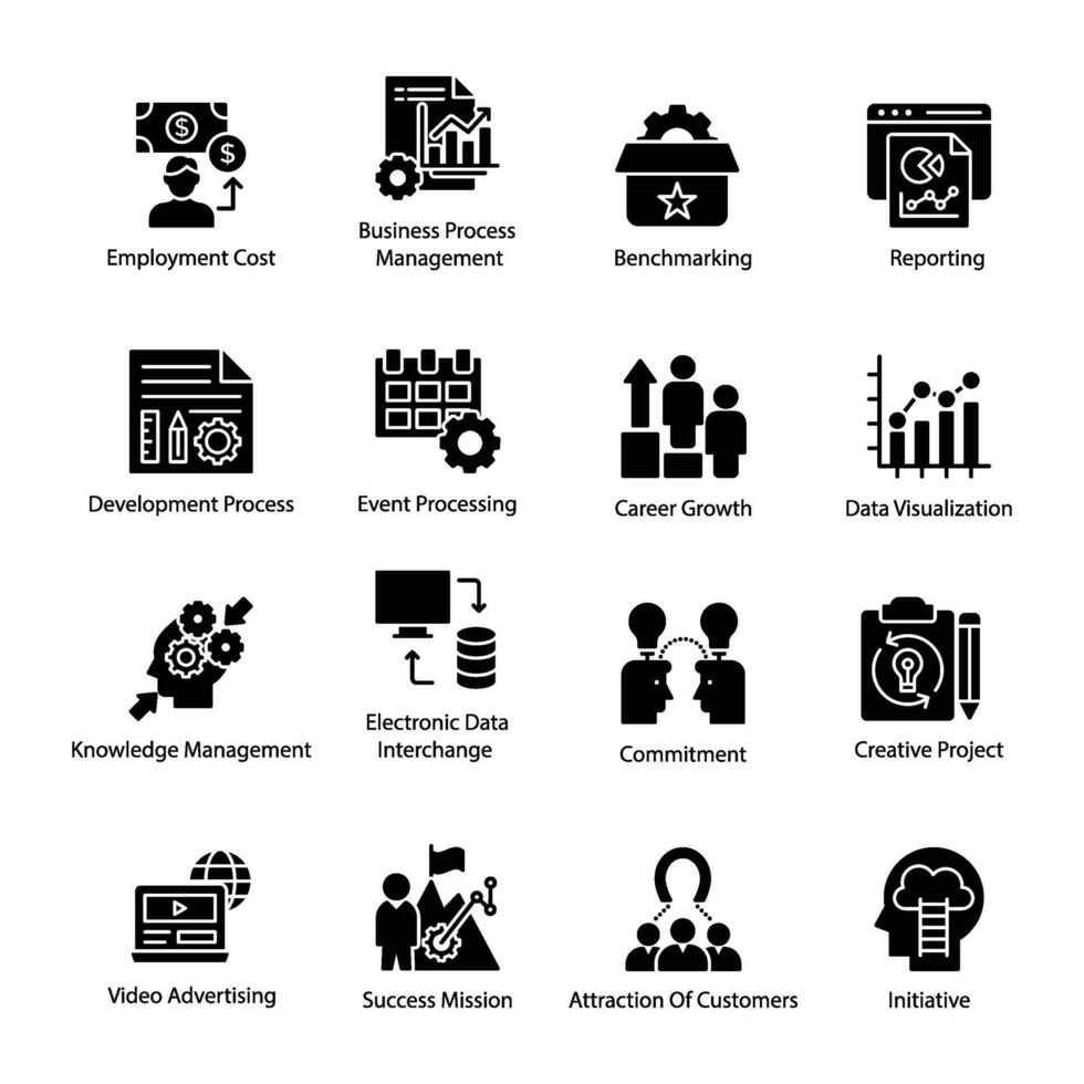Business and Employee Management Vector Icons Pack