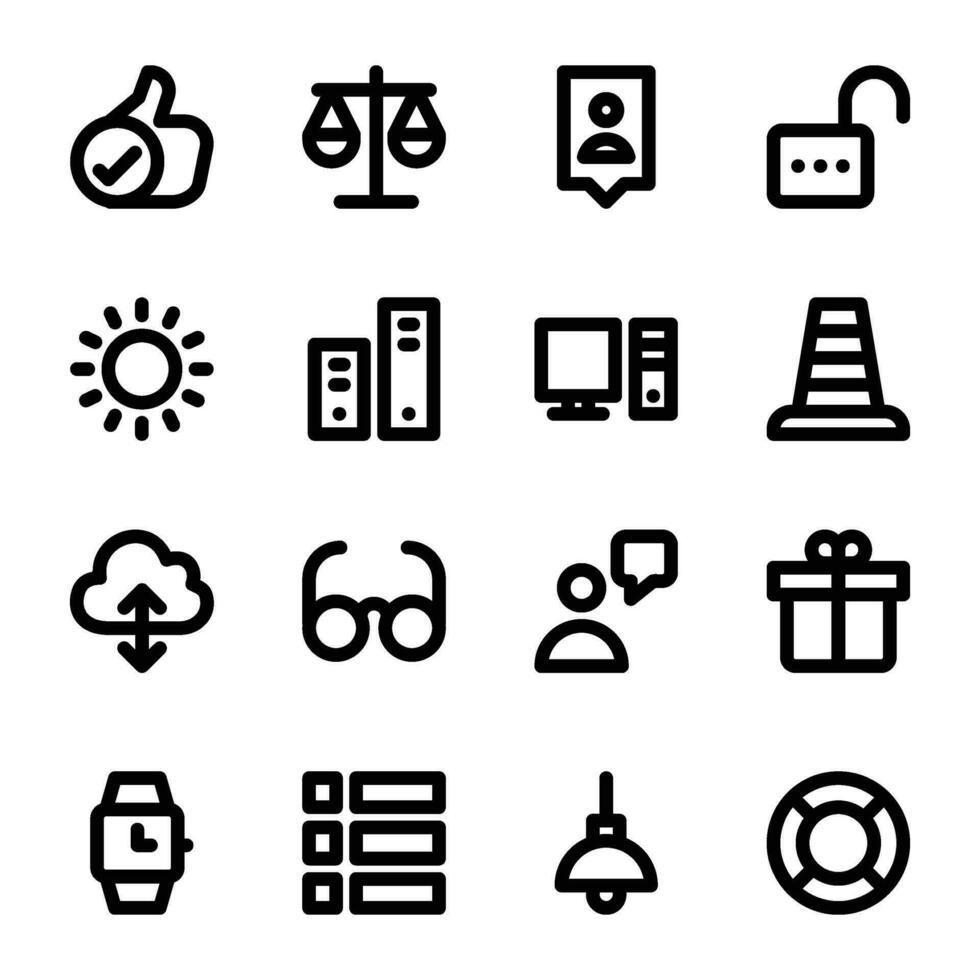 Pack of Interface Ui Line Icons vector