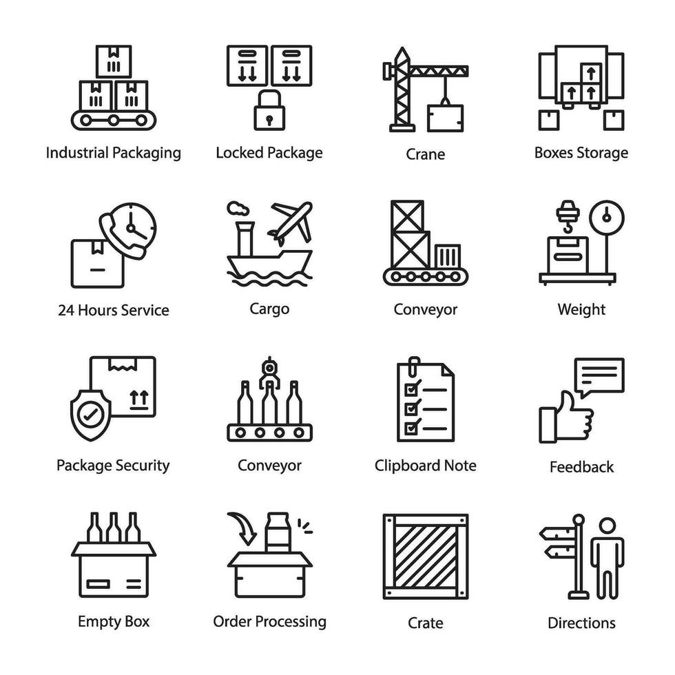 Pack of Shipment and Logistics Icons vector