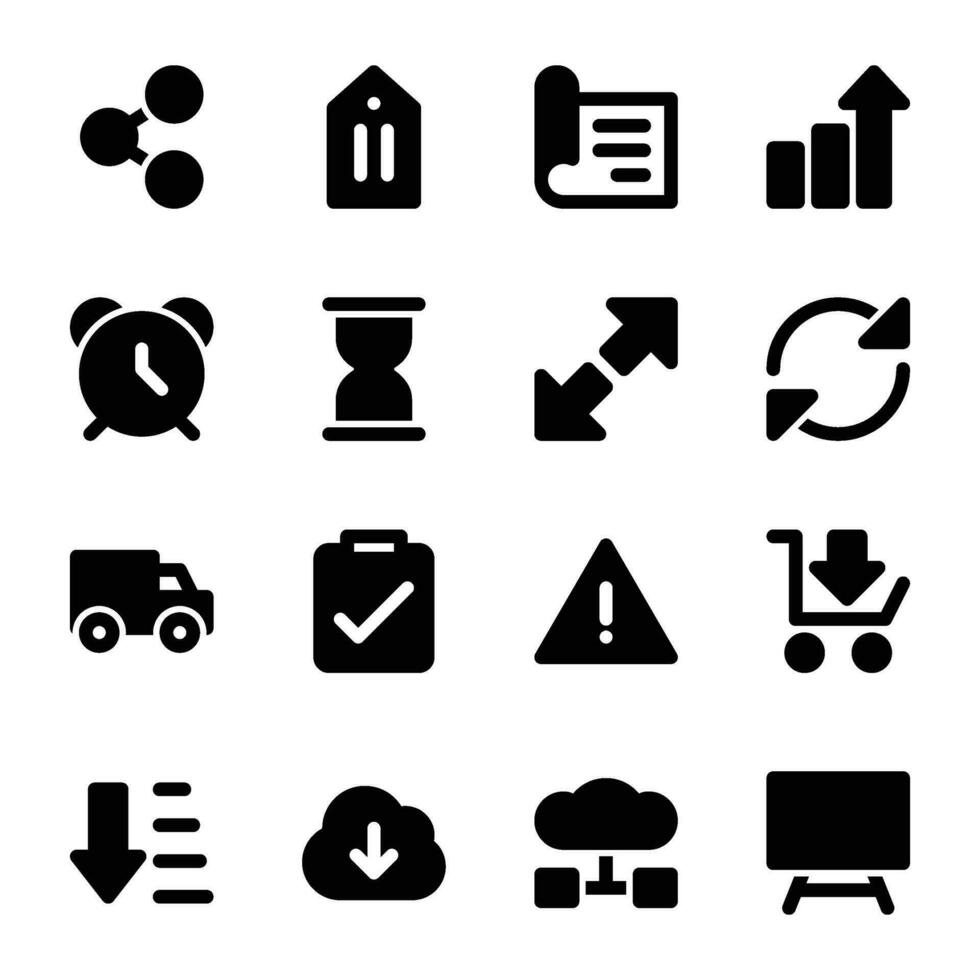 Pack of Media Interface Solid Icons vector