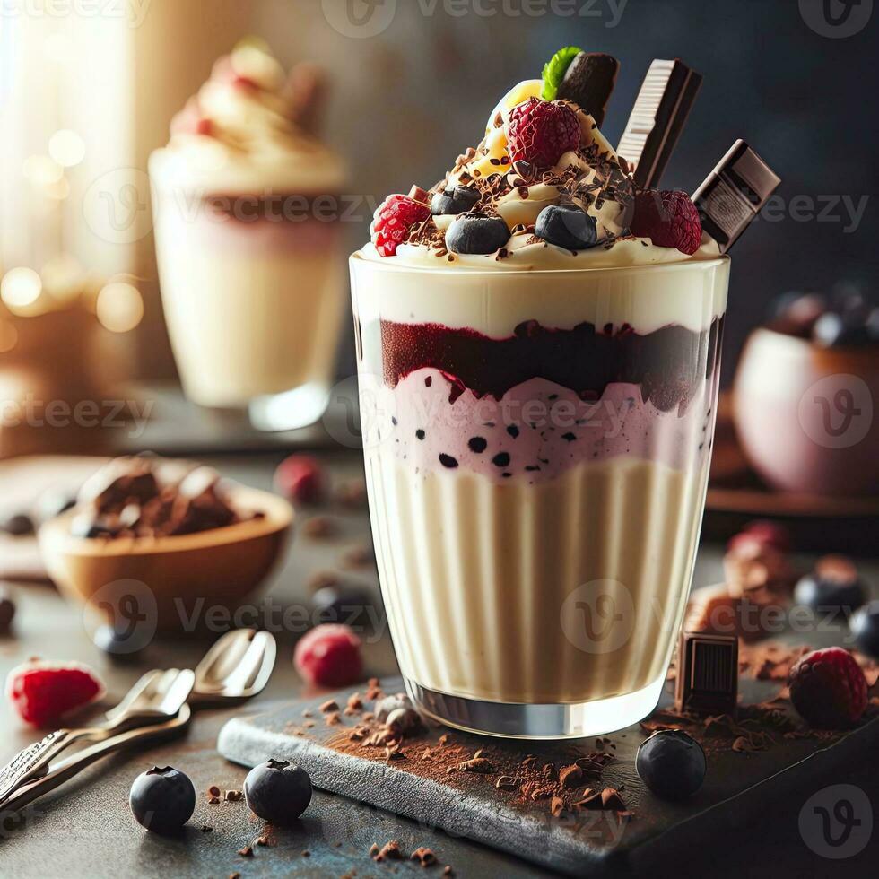 AI generated Delicious dessert on the table AI Generative photo