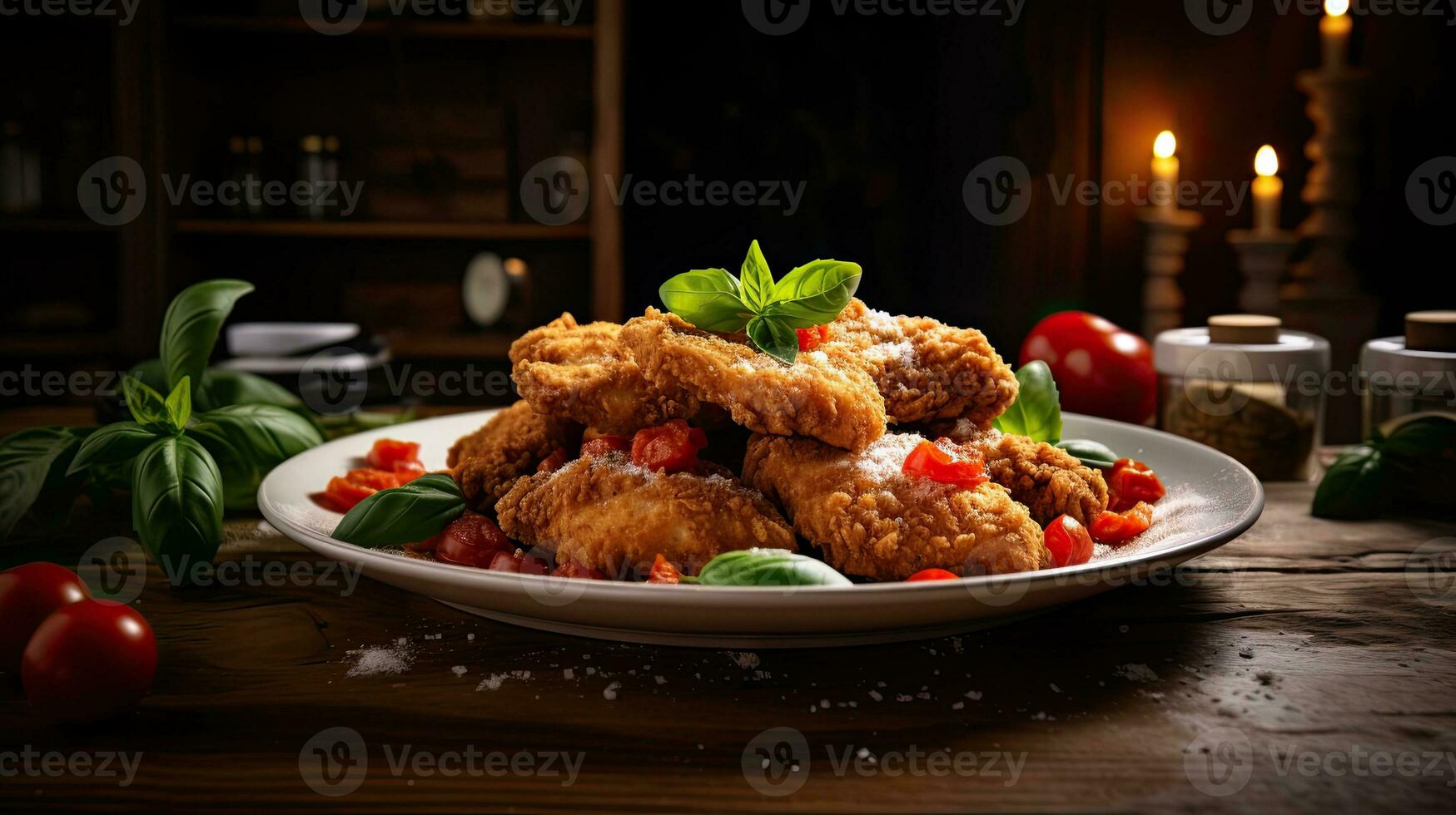 AI generated Hot and Spicy fried chicken AI Generative photo