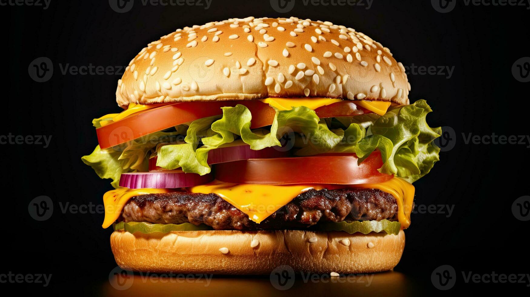 AI generated Delicious dan juicy beef burger AI Generative photo