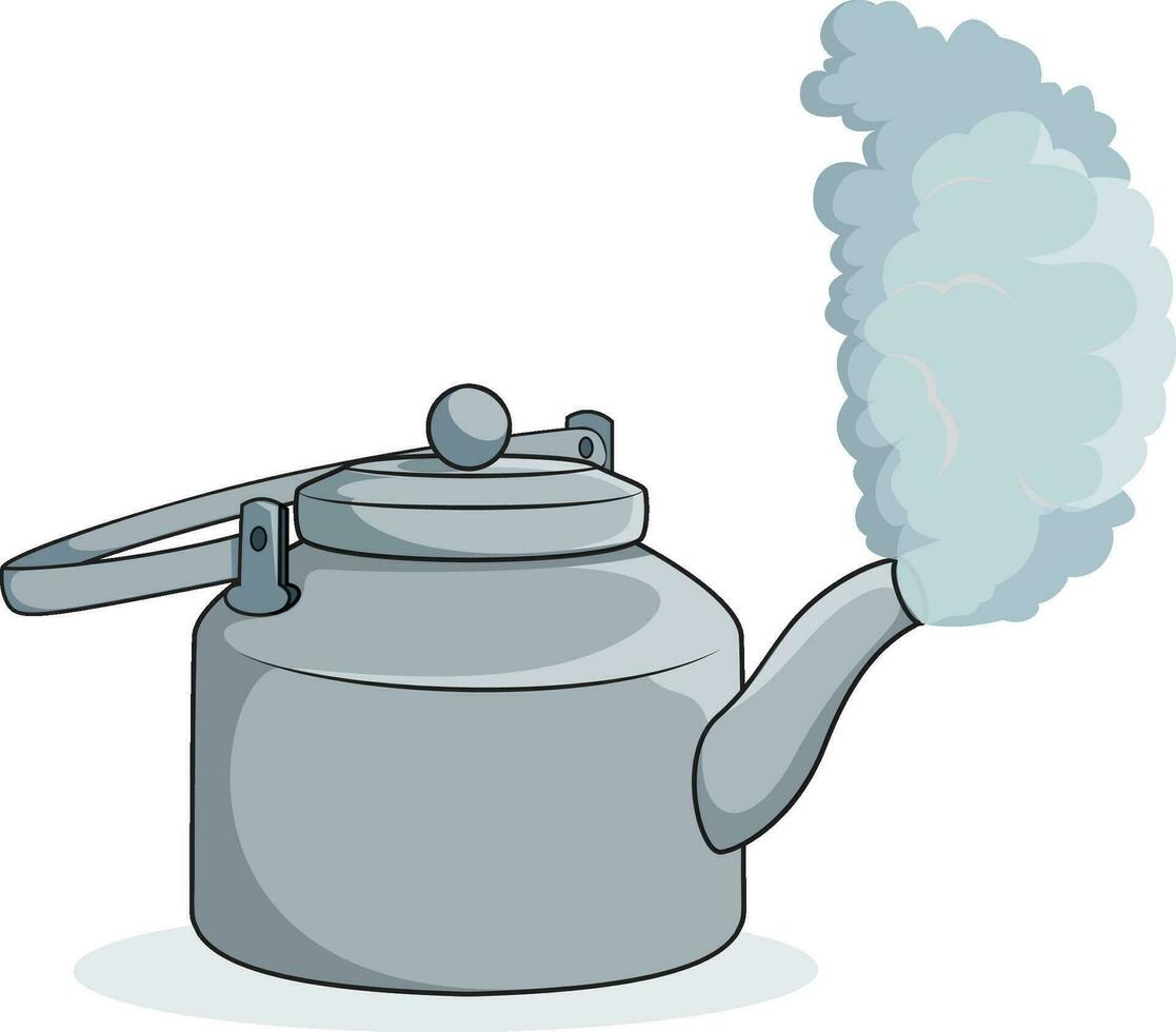 Kettle with stem coming out from it vector