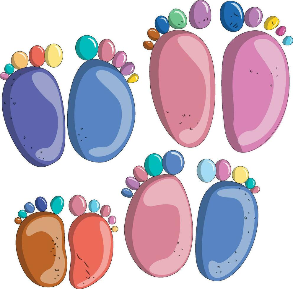 Feet impressions vector illustration